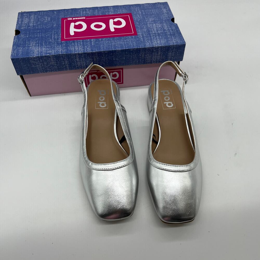 Pop Tameo Women's Casual Shoes Closed Toe Silver Size 10M - Picture 2 of 9
